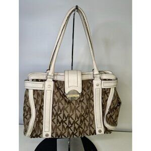 Michael Kors Handbag Tote Brown/ Off White -  Worn